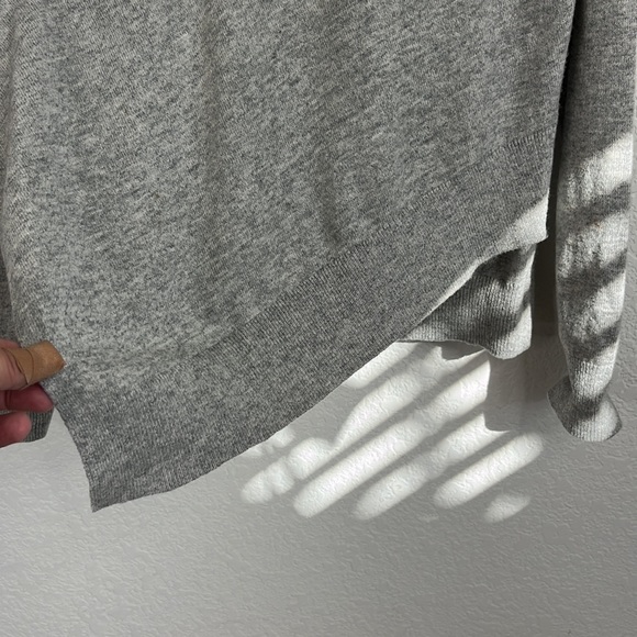 Michael Kors Collection Gray Cashmere V Neck Faux Wrap Sweater - Picture 4 of 8